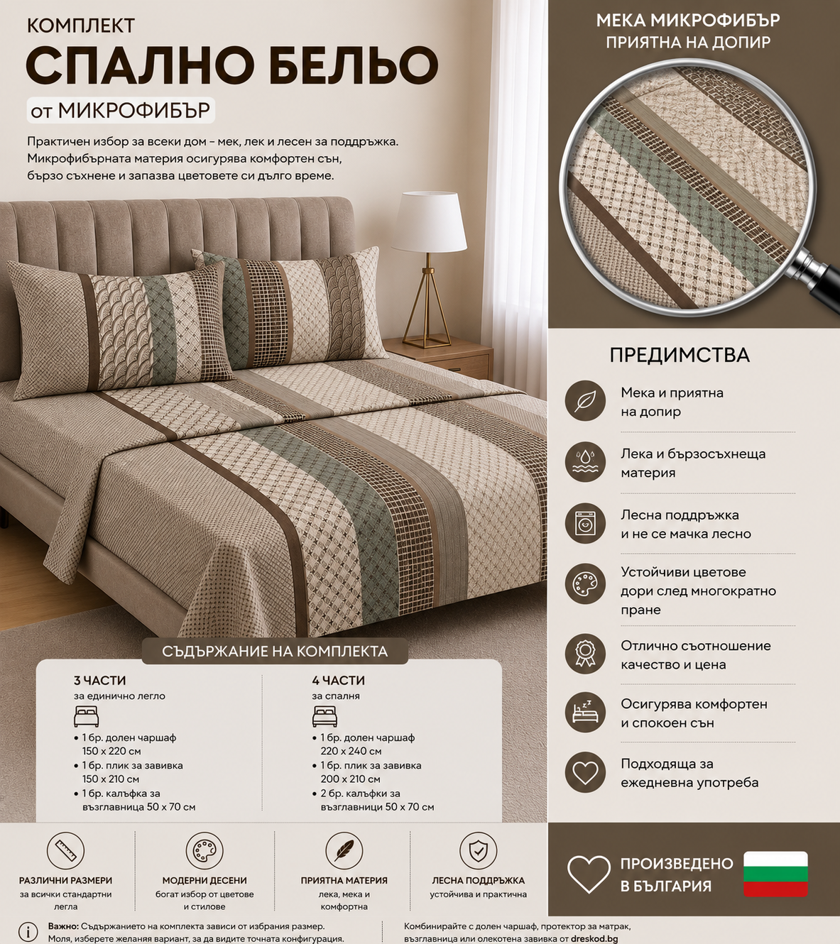 Спален комплект Микрофибър