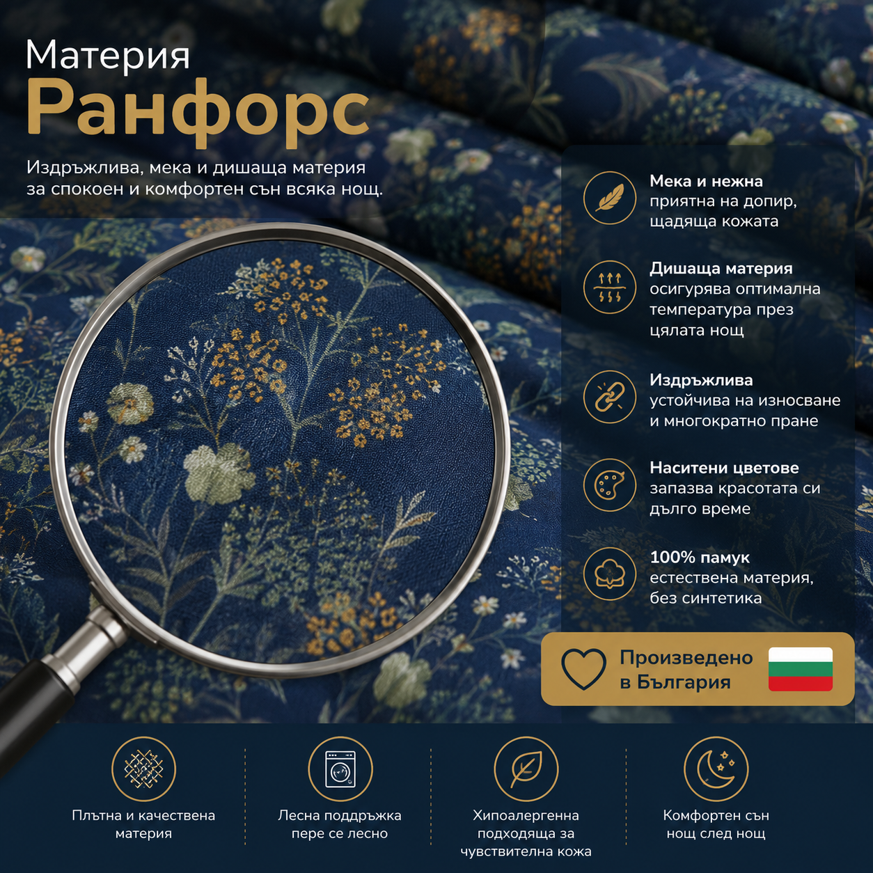 Спален комплект чаршафи Ранфорс