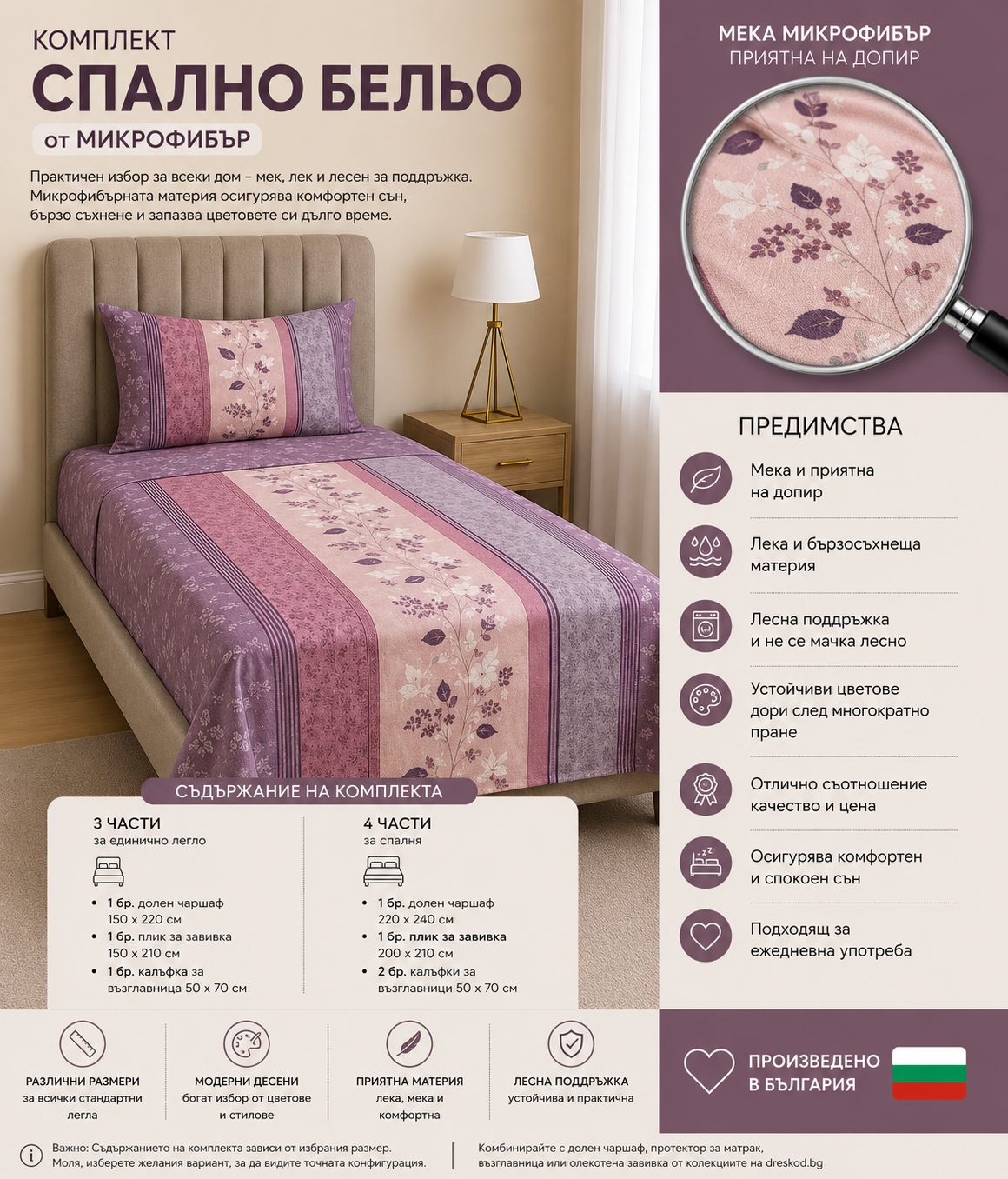Постелъчен комплект Микрофибър