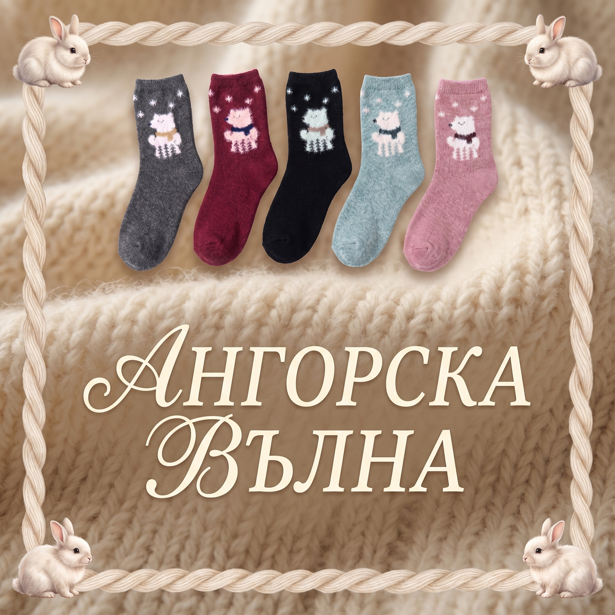 Дамски вълнени чорапи от ангора
