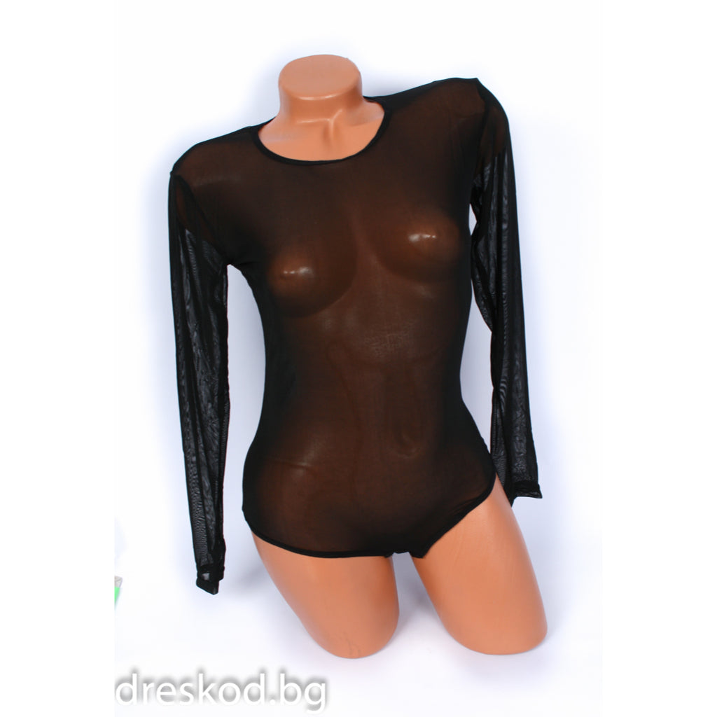 Тюлено боди с дълъг ръкав