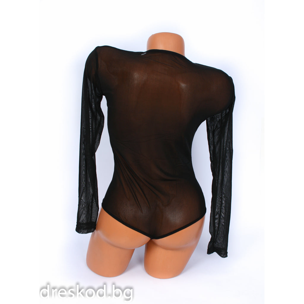 Тюлено боди с дълъг ръкав