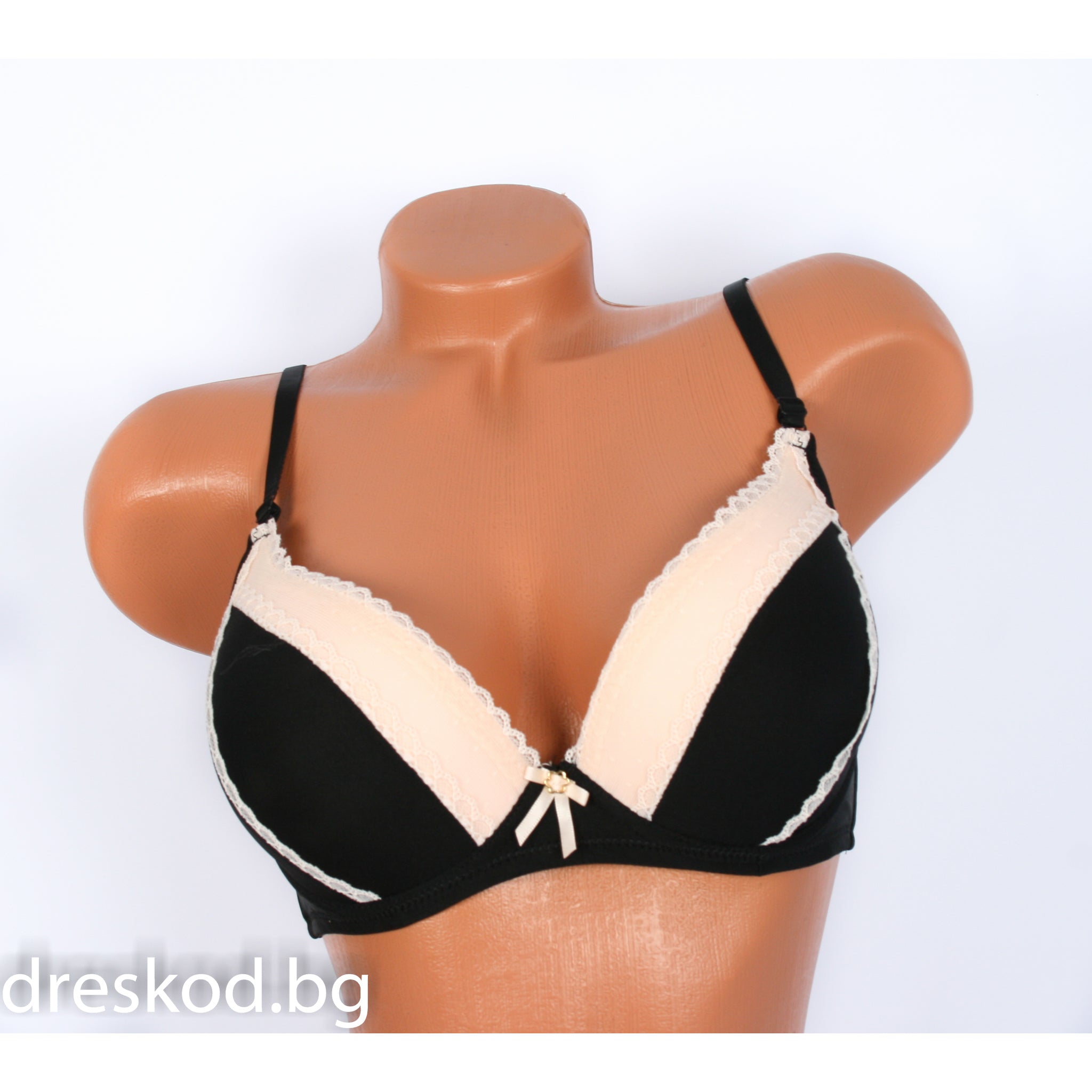 сутиен два цвята с дантела