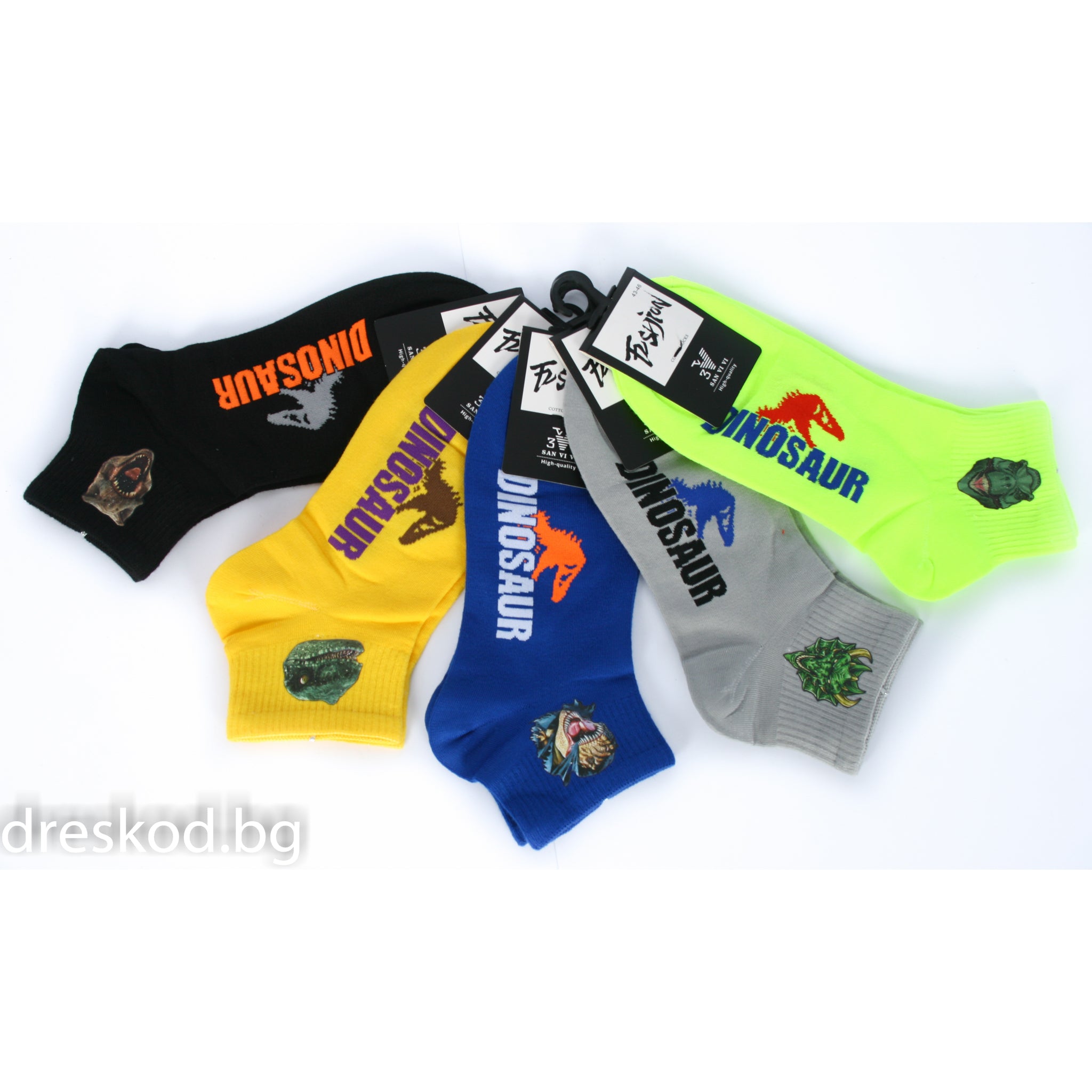 Мъжки чорапи Dino - glow in the dark