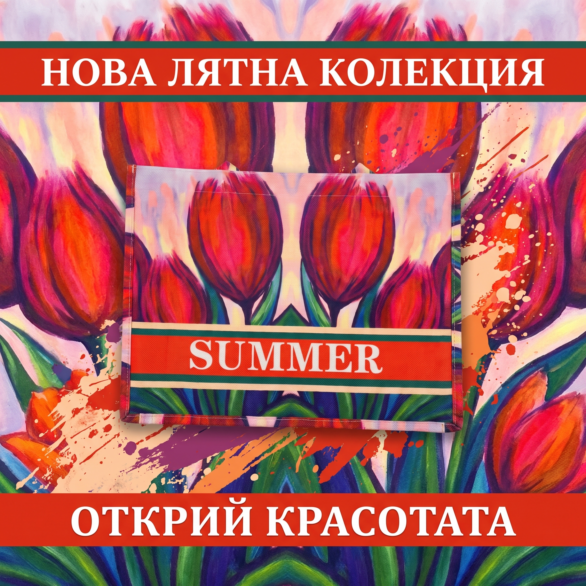 Плажна чанта с портмоне