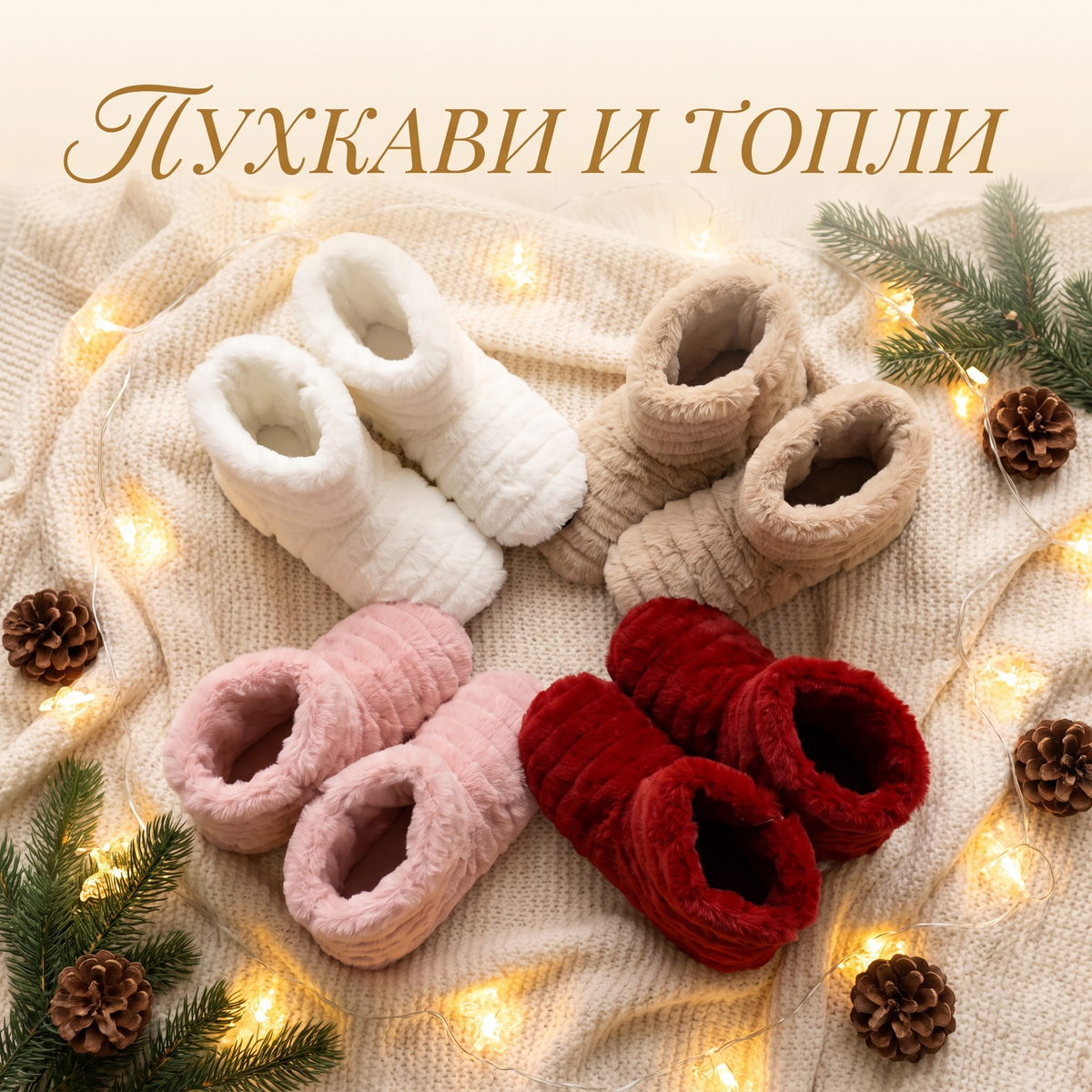Домашни високи пантофки