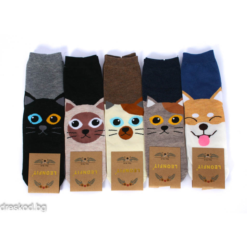 Дамски памучни чорапи - Meow